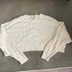 Altar'd State Cream Cable Knit Sweater